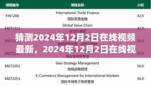 深度剖析，2024年12月2日在线视频新潮流展望——背景、事件与影响全解析