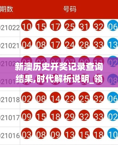 新澳历史开奖记录查询结果,时代解析说明_领航版6.442