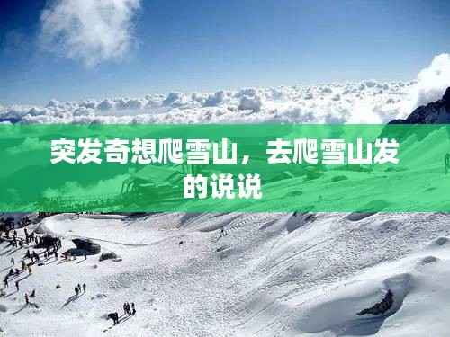 突发奇想爬雪山,去爬雪山发的说说