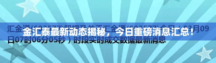 金汇泰最新动态揭秘，今日重磅消息汇总！